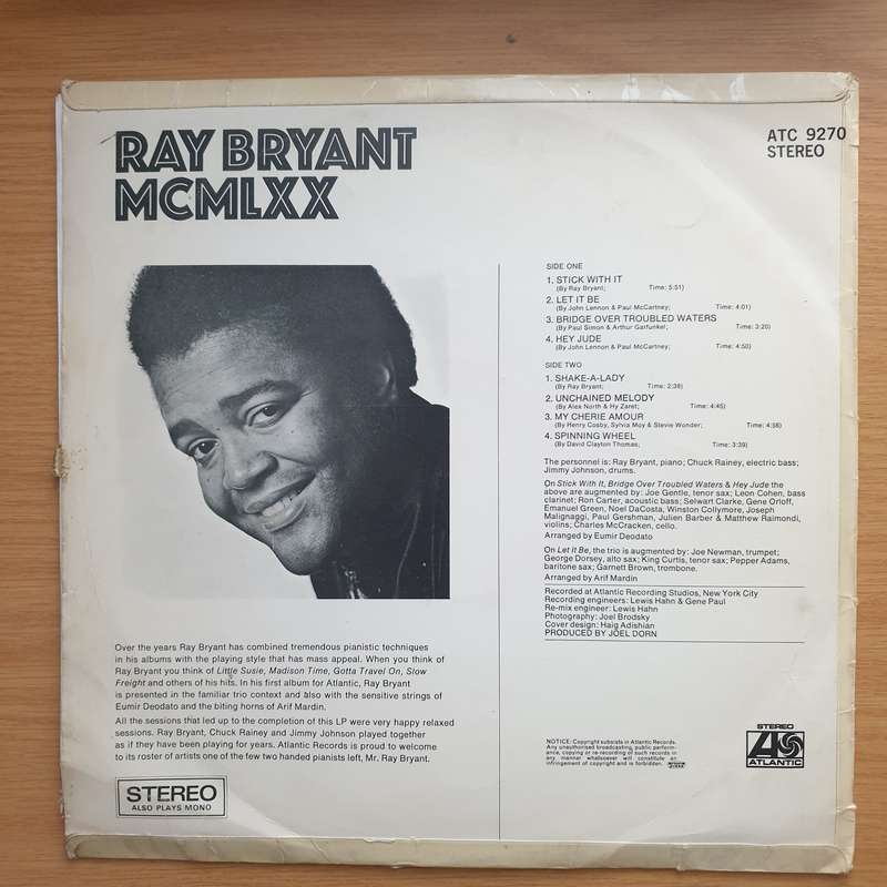 Ray Bryant  MCMLXX - Vinyl LP Record - Very-Good+ Quality (VG+)
