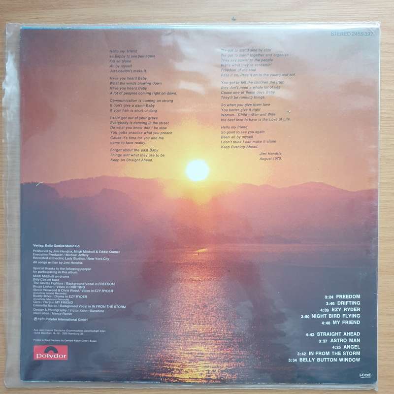 Jimi Hendrix  The Cry Of Love (Germany Pressing) - Vinyl LP Record - Very-Good+ Quality (VG+)