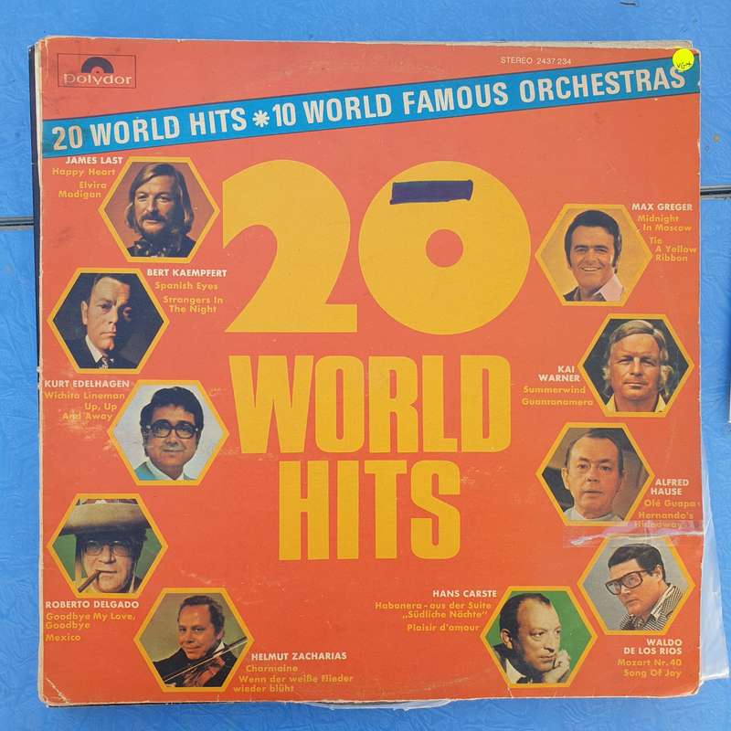20 World Hits - 10 World Famous Orchestras  - Vinyl LP Record - Very-Good Quality (VG)