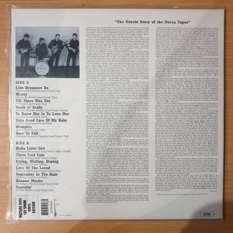 The Beatles  The Decca Tapes - Picture Disc  Vinyl LP Record - Very-Good+ Quality (VG+)