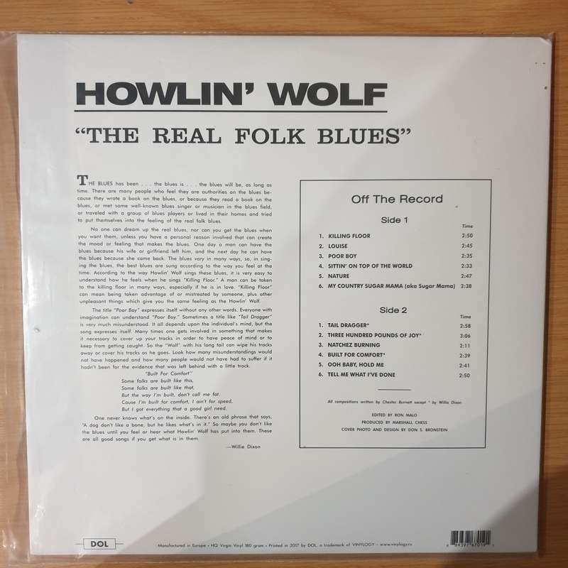 Howlin' Wolf  The Real Folk Blues - Picture Disc  Vinyl LP Record - Very-Good+ Quality (...
