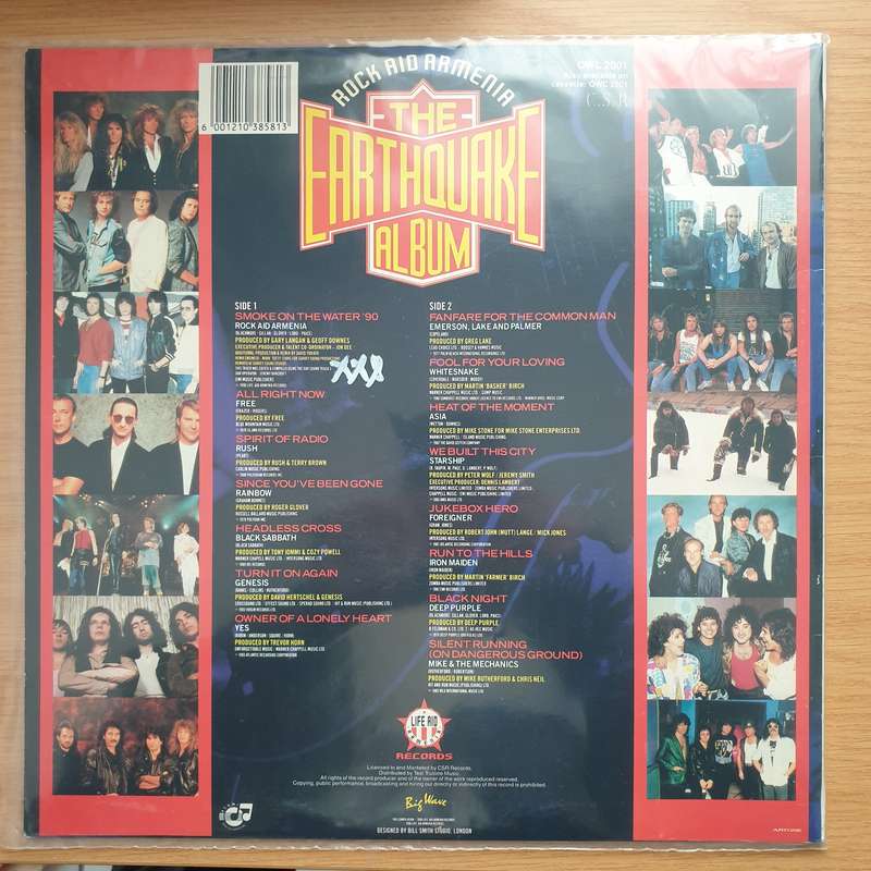 The Earthquake Album - Rock Aid Armenia - Vinyl LP Record - Very-Good+ Quality (VG+)