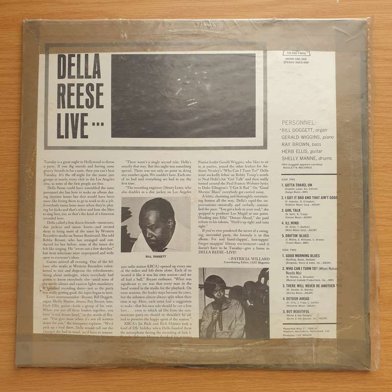 Della Reese  Della Reese Live - Vinyl LP Record - Very-Good+ Quality (VG+)