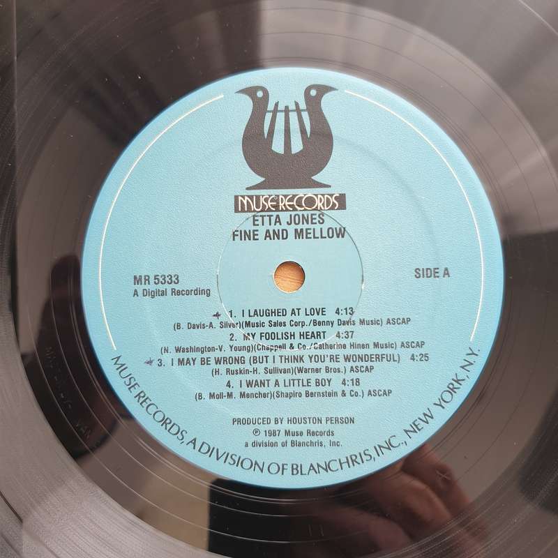 Etta Jones  Fine And Mellow -  Vinyl LP Record - Very-Good+ Quality (VG+)