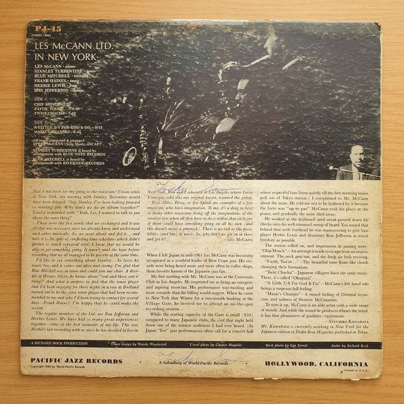 Les McCann Ltd. - Stanley Turrentine, Blue Mitchell In New York (Recorded "Live" At The Village G...