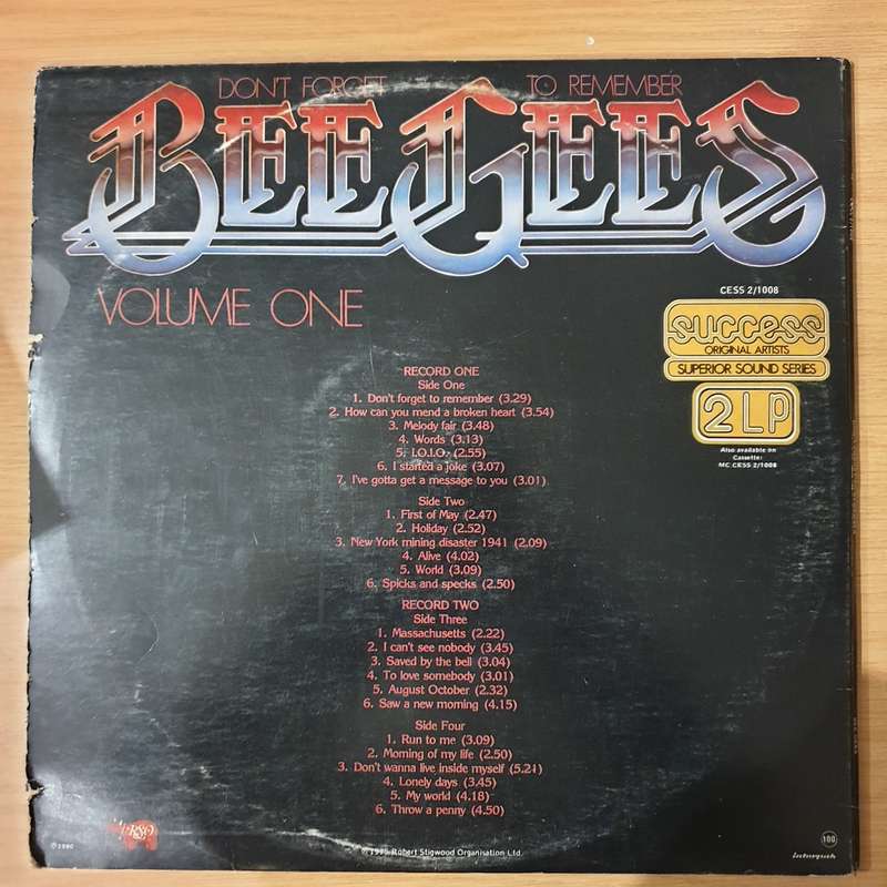 Bee Gees  Don't Forget To Remember Volume One - Double Vinyl LP Record  (VG+)