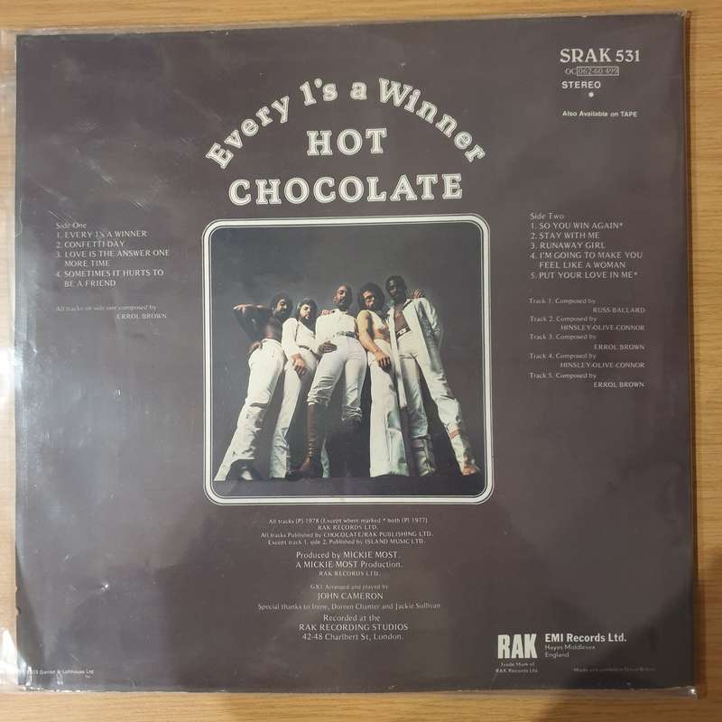 Hot Chocolate  Every 1's A Winner - Vinyl LP Record - Very-Good+ Quality (VG+)