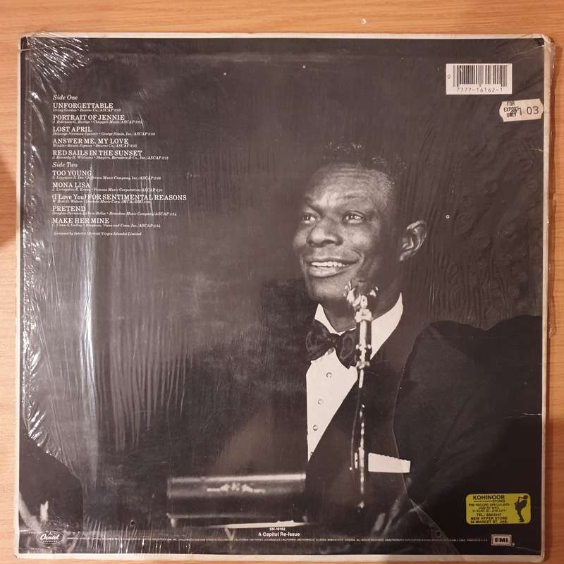 Nat King Cole  Unforgettable - Vinyl LP Record - Very-Good+ Quality (VG+)