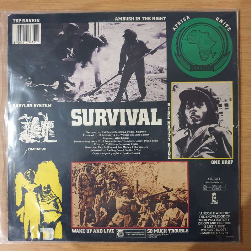 Bob Marley & The Wailers  Survival - Vinyl LP Record - Very-Good+ Quality (VG+)
