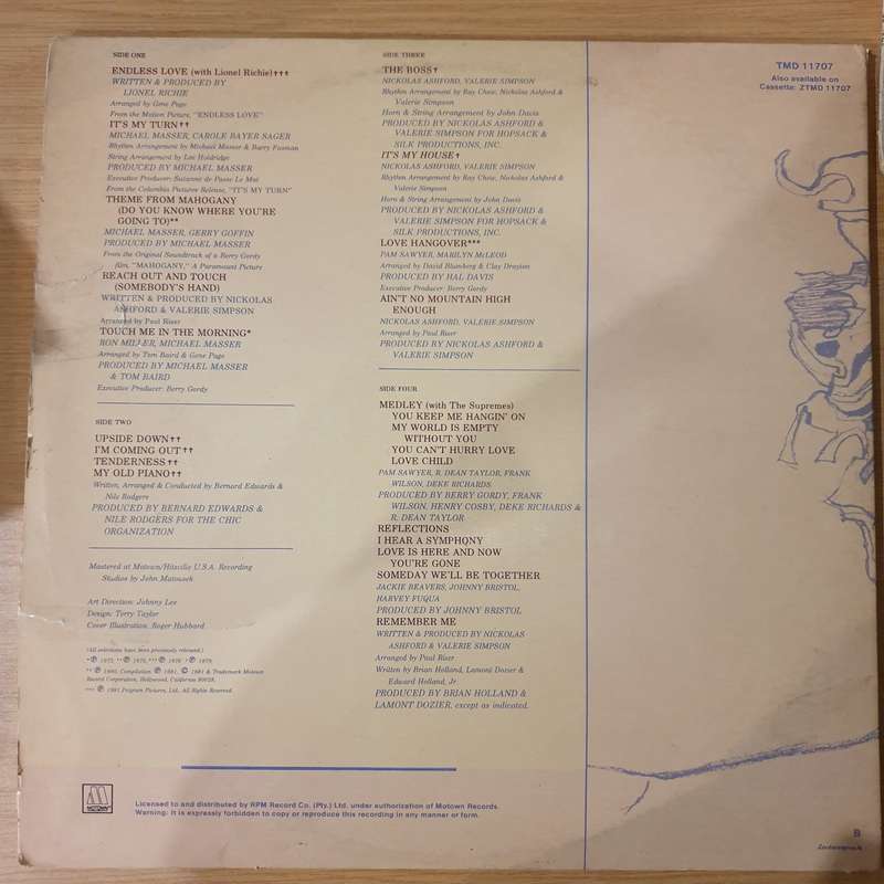 Diana Ross  All The Great Hits  Double Vinyl LP Record - Very-Good+ Quality (VG+)
