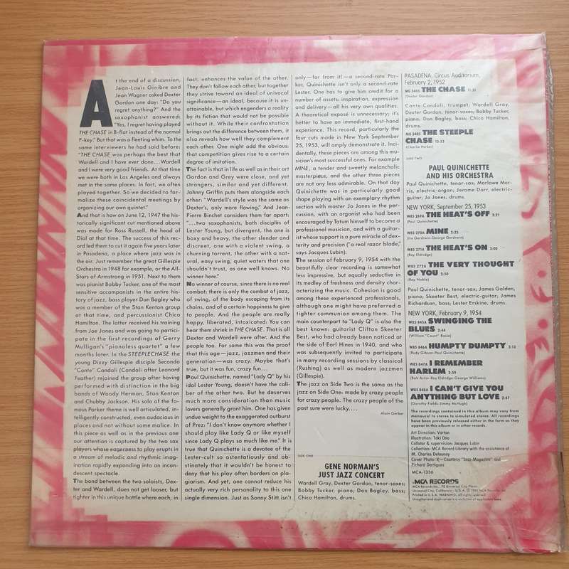 Wardell Gray / Dexter Gordon - Paul Quinichette And His Orchestra  The Chase And The Steeple C...