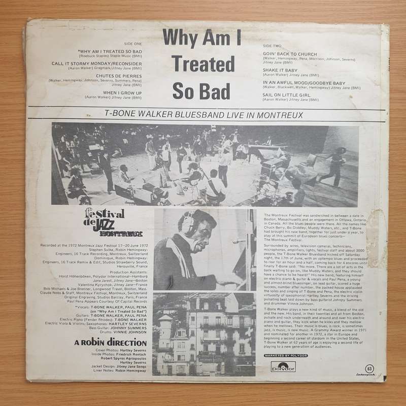 T-Bone Walker Blues Band  Why Am I Treated So Bad  Vinyl LP Record - Very-Good Quality (VG)...