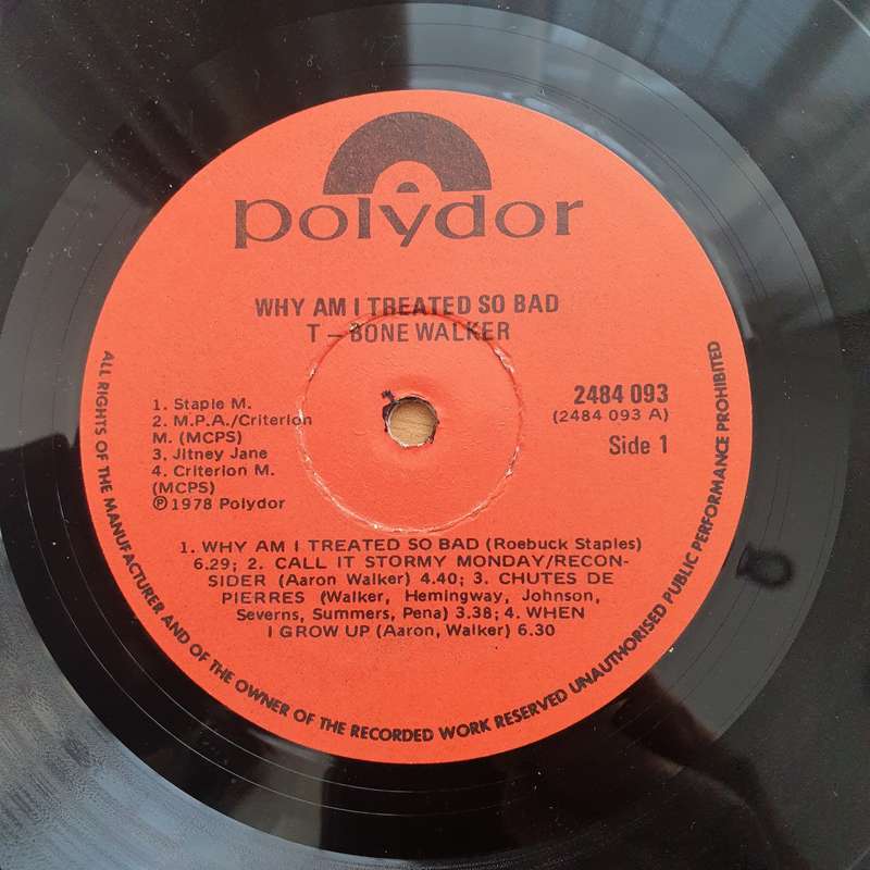 T-Bone Walker Blues Band  Why Am I Treated So Bad  Vinyl LP Record - Very-Good Quality (VG)...
