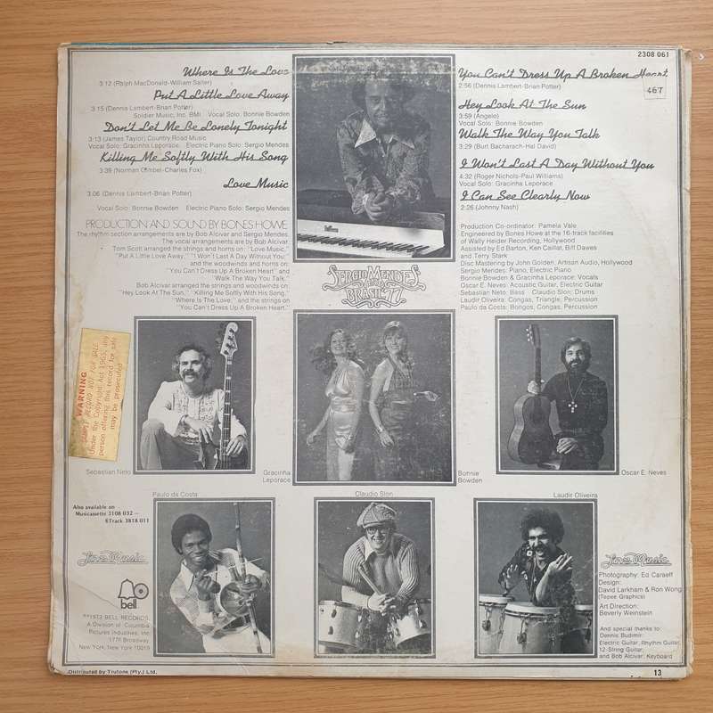 Sergio Mendes And Brasil '77 - Love Music - Vinyl LP Record - Very-Good+ Quality (VG+)