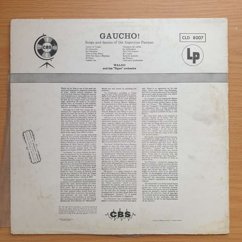 Gaucho - Ventures in Sound - Songs of the Argentine Pampas -  Vinyl LP Record - Very-Good+ Qualit...