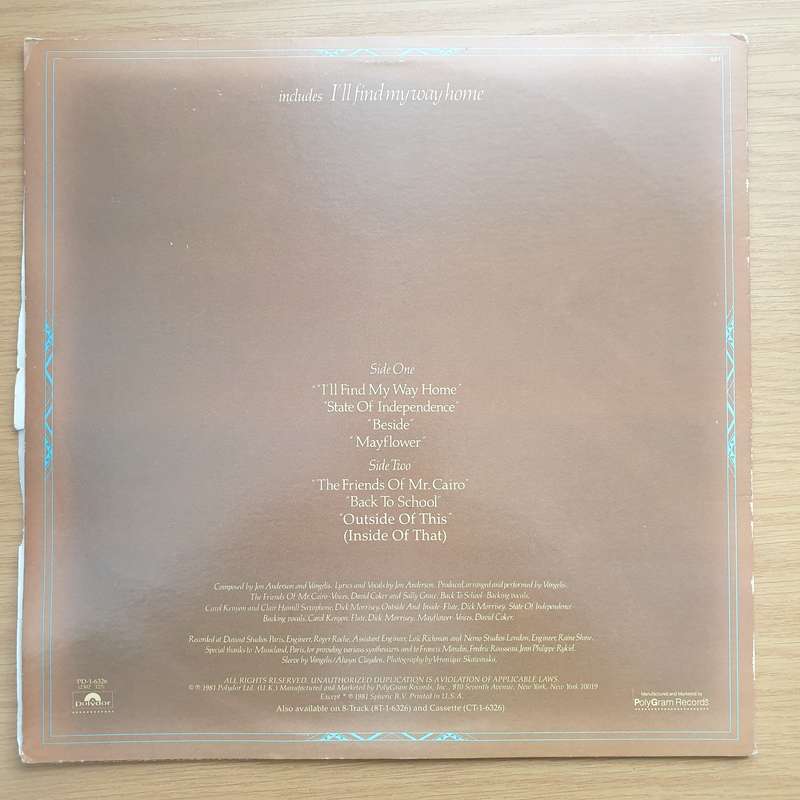 Jon And Vangelis  The Friends Of Mr Cairo - Vinyl LP Record  (VG+)