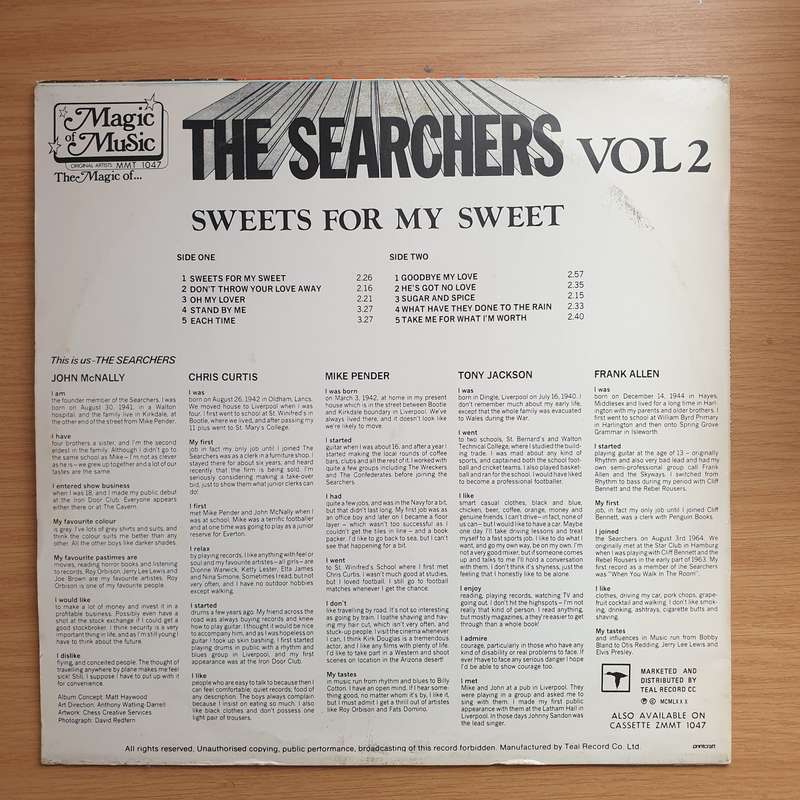 Searchers - Sweets for My Sweet  - Vinyl LP Record - Opened  - Very-Good+ Quality (VG+)