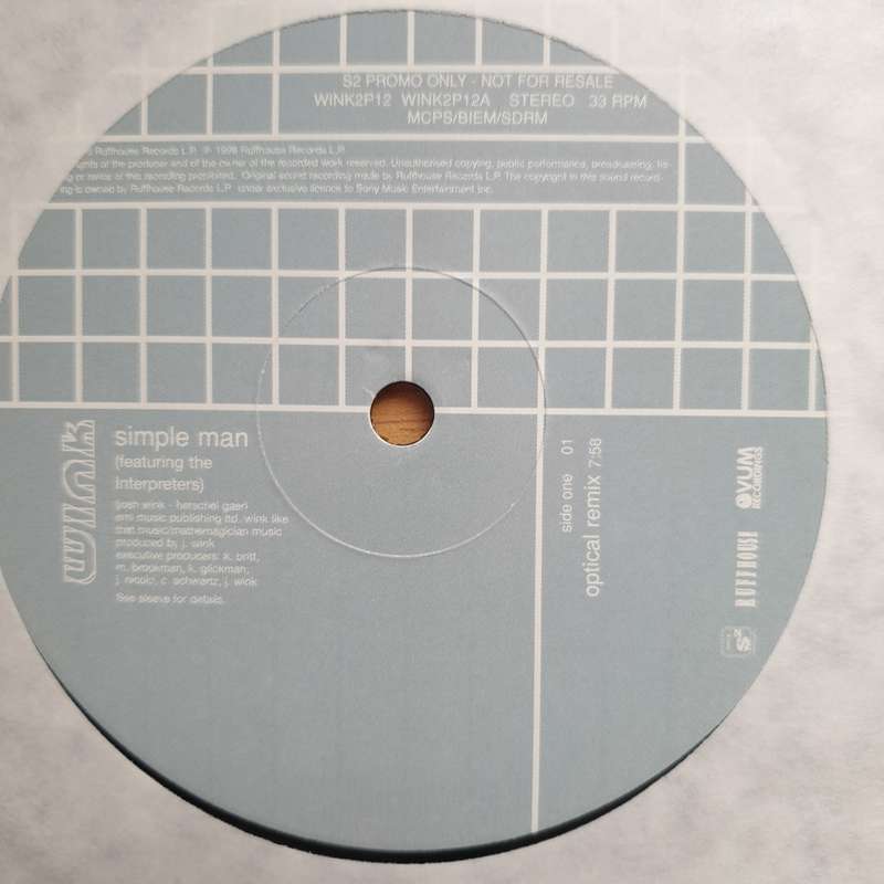 Wink  Simple Man (Optical Remixes) - Promo - Vinyl LP Record - Very-Good+ Quality (VG+)