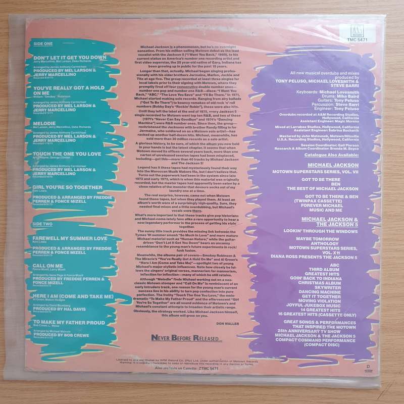 Michael Jackson  Farewell My Summer Love -  Vinyl LP Record - Very-Good+ Quality (VG+)