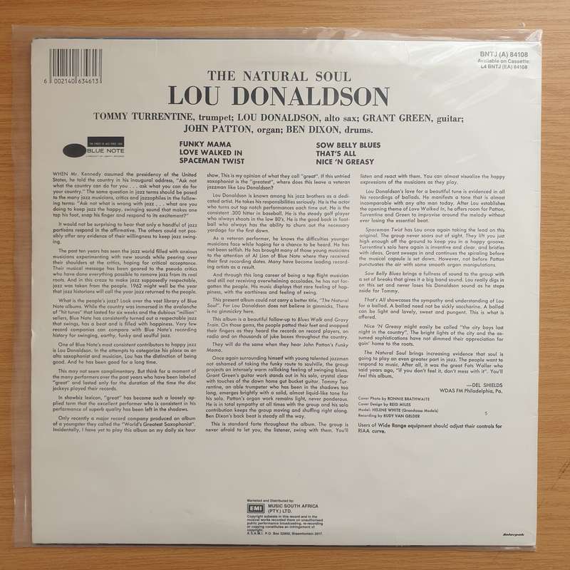 Lou Donaldson  The Natural Soul - Blue Note -  Vinyl LP Record - Very-Good+ Quality (VG+) (ver...