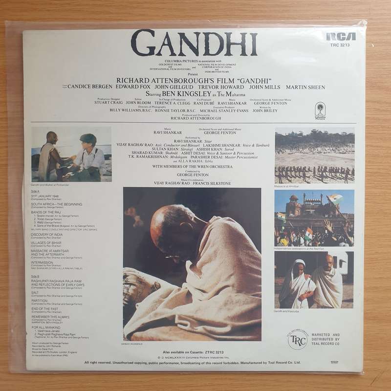 Gandhi - Ravi Shankar, George Fenton  Music From The Original Motion Picture Soundtrack -  Vin...