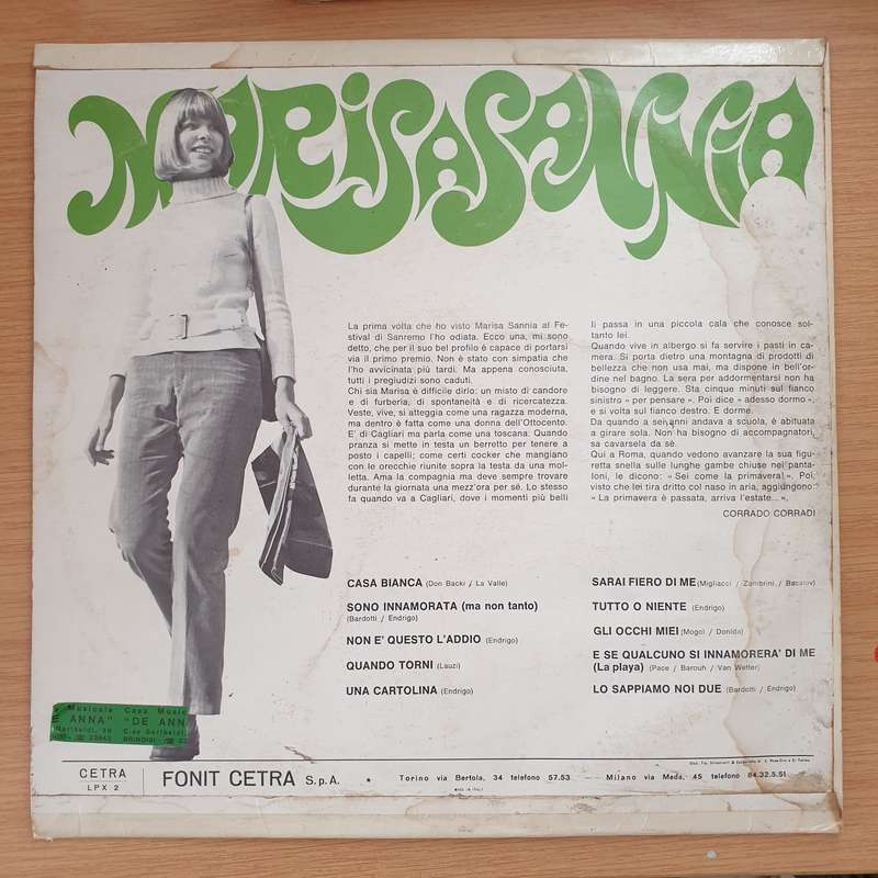 Marisa Sannia  Marisa Sannia -  Vinyl LP Record - Very-Good+ Quality (VG+) (verygoodplus)