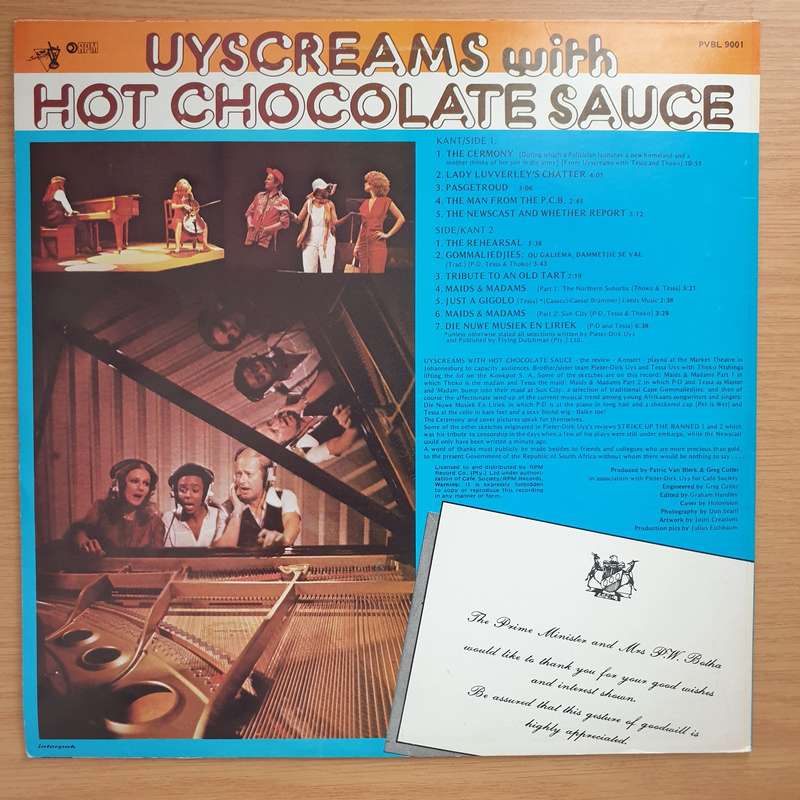 Pieter-Dirk Uys, Tessa & Thoko  Uyscreams With Hot Chocolate Sauce  Vinyl LP Record - Very-...