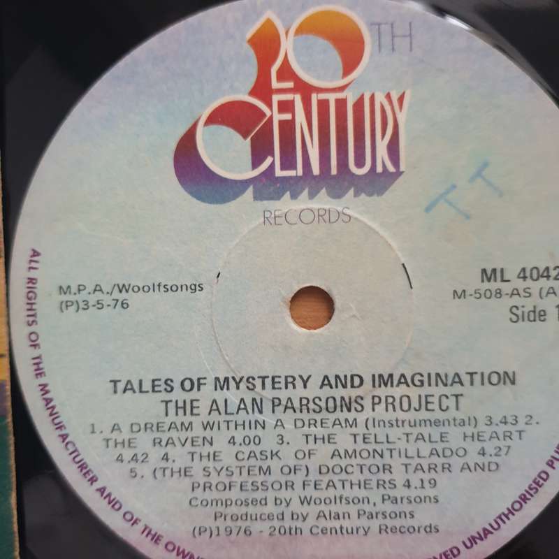 Alan Parsons - Tales of Mystery and Imagination - Edgar Allan Poe - Vinyl LP Record - Very-Good- ...