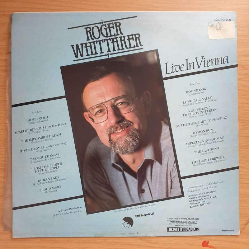 Roger Whittaker - Live In Vienna  Vinyl LP Record - Very-Good+ Quality (VG+) (verygoodplus)