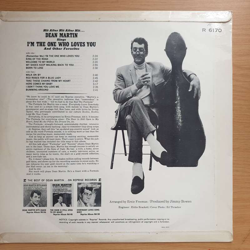 Dean Martin  (Remember Me) I'm The One Who Loves You  Vinyl LP Record - Very-Good+ Quality ...