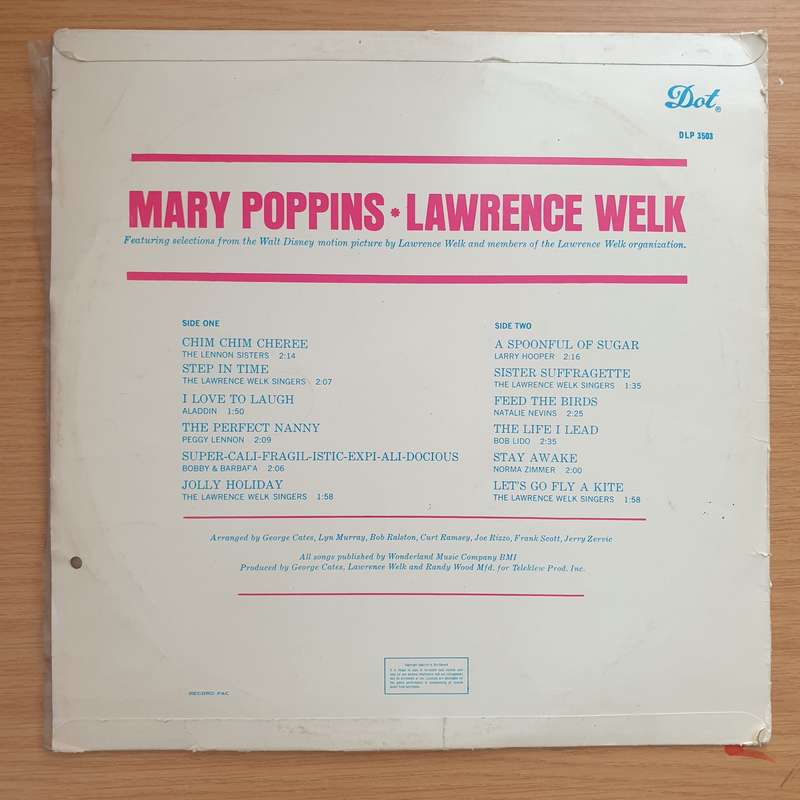 Lawrence Welk  Mary Poppins - Vinyl LP Record - Very-Good+ Quality (VG+)