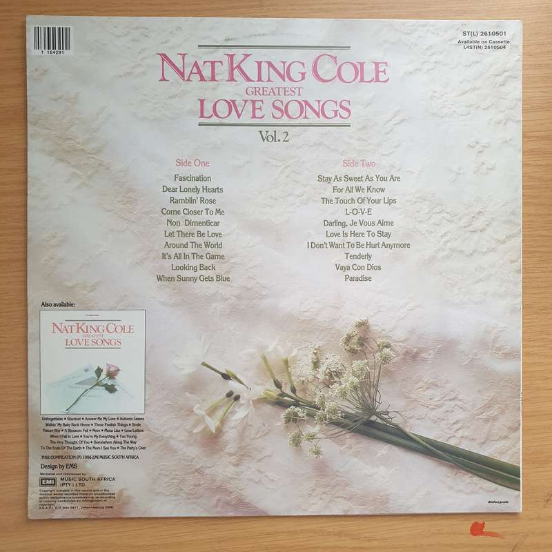 Nat King Cole - Greatest Love Songs Vol 2 - Vinyl LP Record - Very-Good+ Quality (VG+)