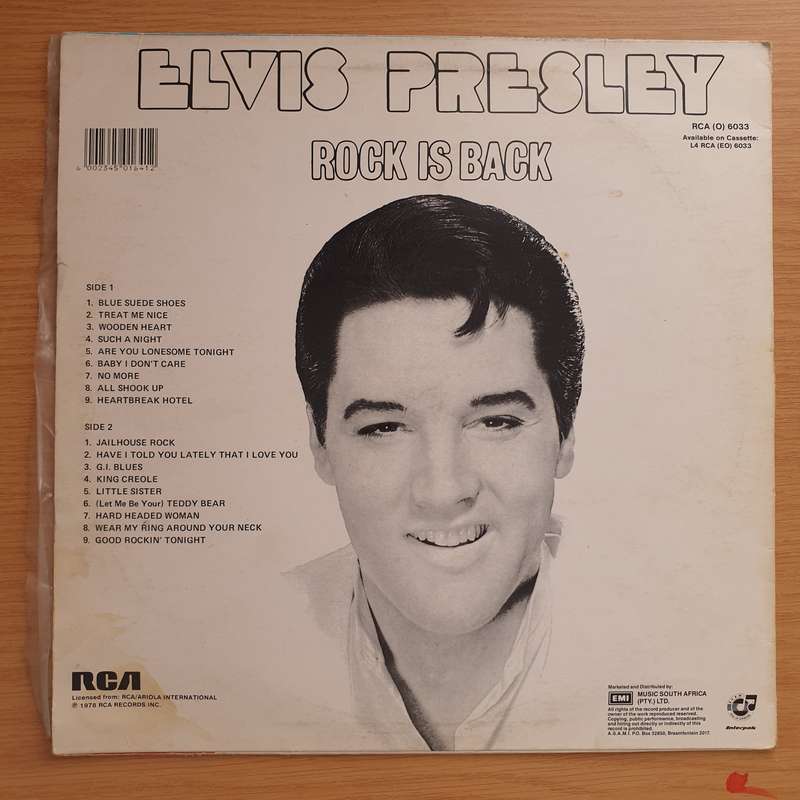Elvis - Rock Is Back- Vinyl LP Record - Very-Good+ Quality (VG+)