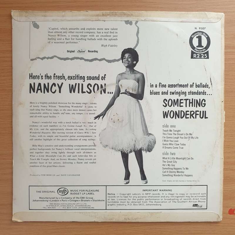 Nancy Wilson  Something Wonderful - Vinyl LP Record - Very-Good+ Quality (VG+)