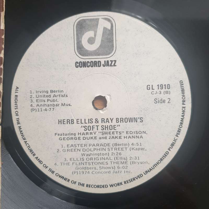 Herb Ellis & Ray Brown  Herb Ellis & Ray Brown's Soft Shoe - Vinyl LP Record - Very-Good+ Qual...