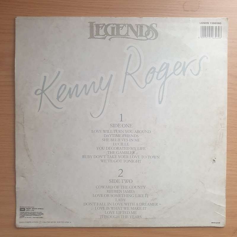 Kenny Rogers - Legends Series - Vinyl LP Record - Very-Good+ Quality (VG+)