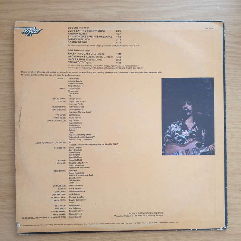 Frank Zappa  Apostrophe (') (US) - Vinyl LP Record  (VG+) (verygoodplus)