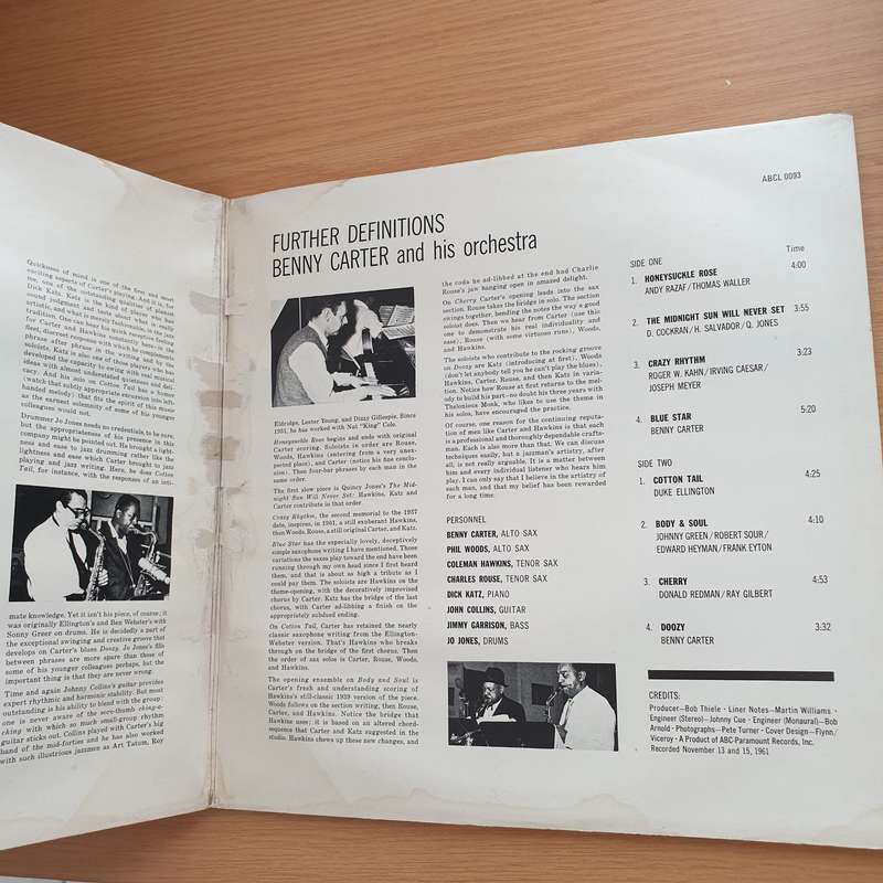 Benny Carter And His Orchestra  Further Definitions  Vinyl LP Record - Very-Good+ Quality (...