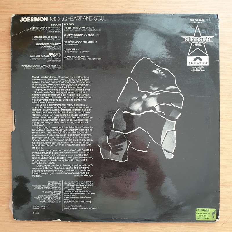 Joe Simon  Mood, Heart And Soul  -  Vinyl LP Record - Very-Good Quality (VG) (verry)