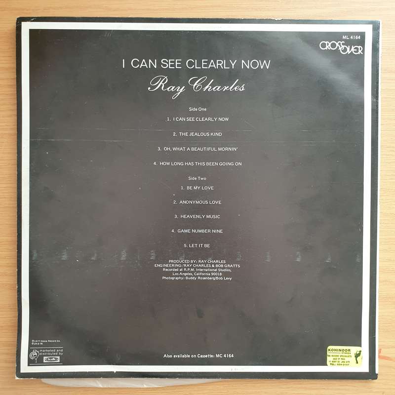 Ray Charles - I Can See Clearly Now  Vinyl LP Record - Very-Good+ Quality (VG+) (verygoodplus)