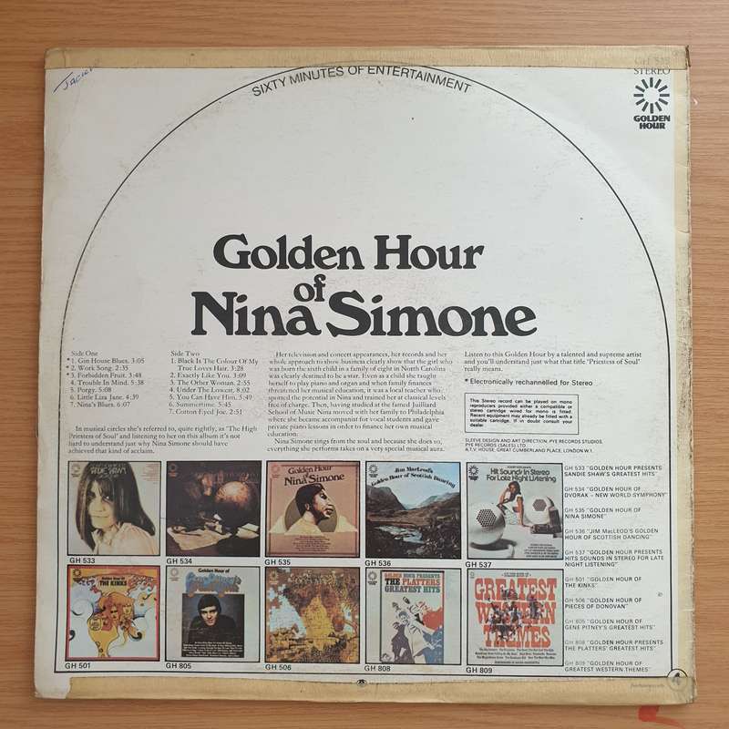 Nina Simone  Golden Hour Of Nina Simone  Vinyl LP Record - Very-Good+ Quality (VG+) (verygo...