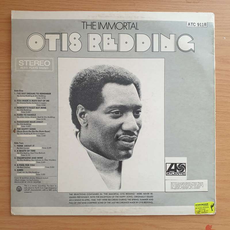 Otis Redding  The Immortal Otis Redding  - Vinyl LP Record - Very-Good- Quality (VG-) (verygoo...