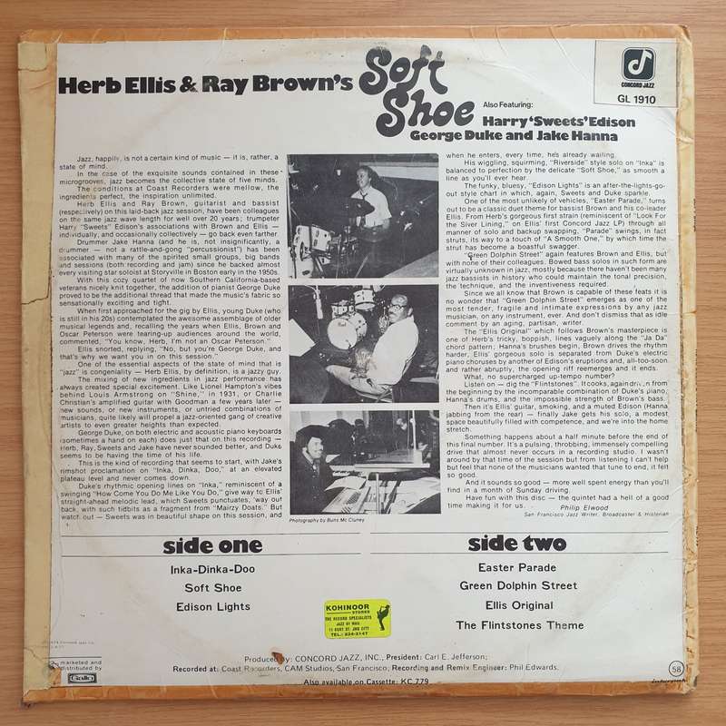Herb Ellis & Ray Brown  Herb Ellis & Ray Brown's Soft Shoe  - Vinyl LP Record - Very-Good- Qua...