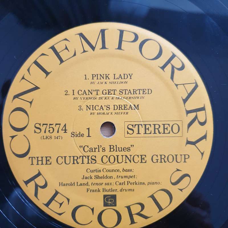 The Curtis Counce Group  Carl's Blues - Vinyl LP Record - Very-Good- Quality (VG-) (verygoodmi...