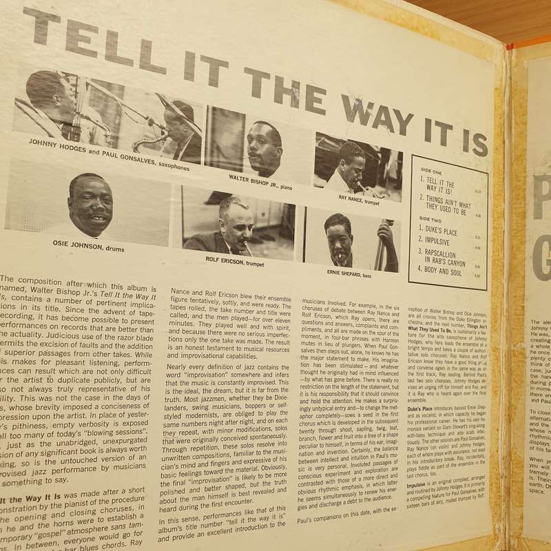 Paul Gonsalves  Tell It The Way It Is! (AS55) - Vinyl LP Record - Very-Good+ Quality (VG+) (ve...