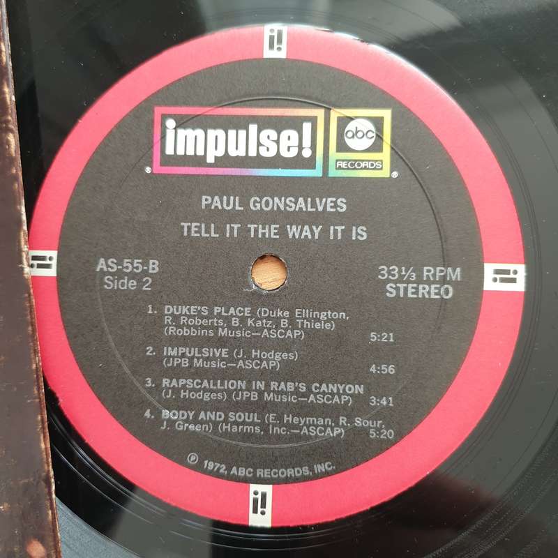 Paul Gonsalves  Tell It The Way It Is! (AS55) - Vinyl LP Record - Very-Good+ Quality (VG+) (ve...