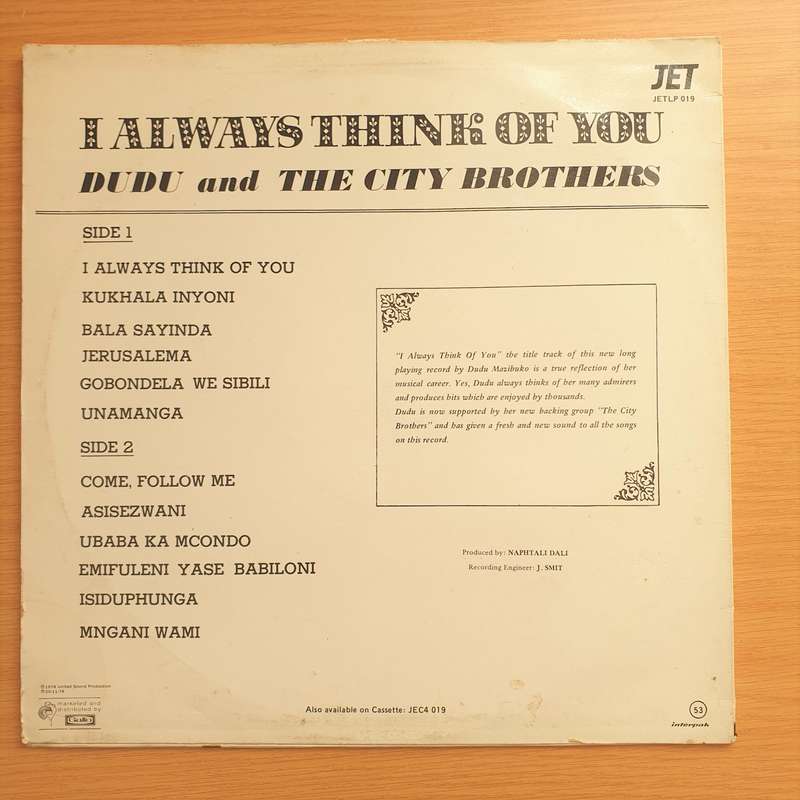 Dudu and The City Brothers - I Always Think of You - Vinyl LP Record - Very-Good+ Quality (VG+) (...