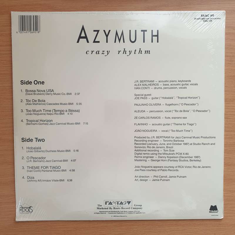 Azymuth - Crazy Rhythm  - Vinyl LP Record - Sealed