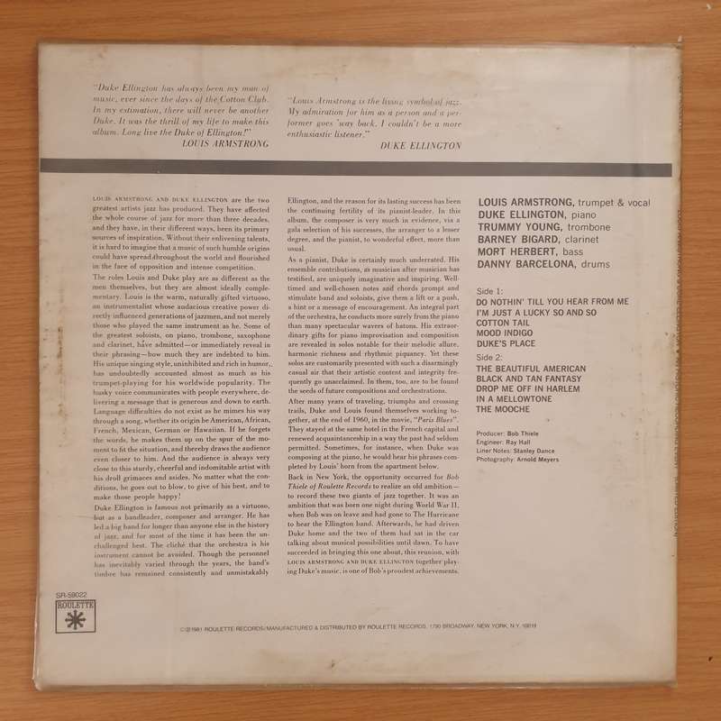 Louis Armstrong  An Historic Recording Event - Limited Edition - Vinyl LP Record - Very-Good+ ...
