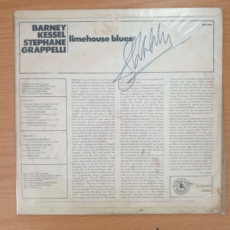 Barney Kessel & Stéphane Grappelli  Limehouse - Vinyl LP Record - Very-Good+ Quality (VG+) (v...